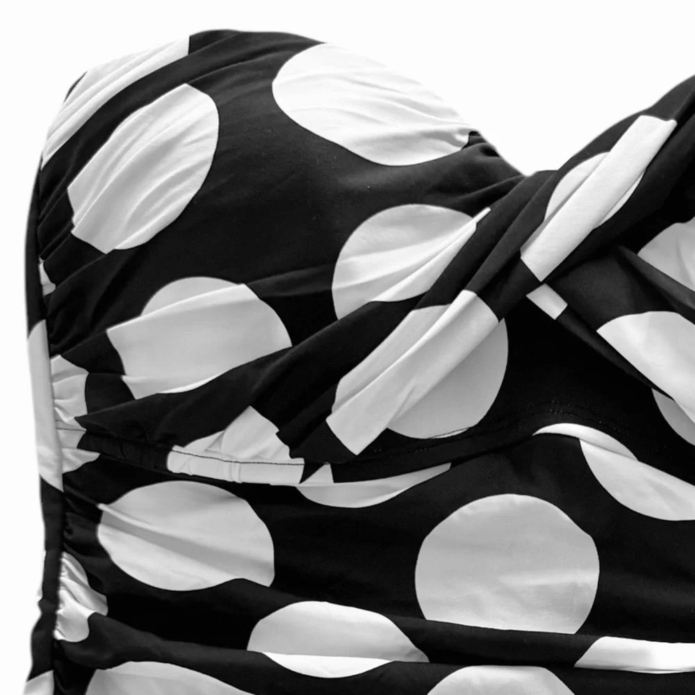 Bleu Rod Beattie Polka Dot Strapless Tankini Top
